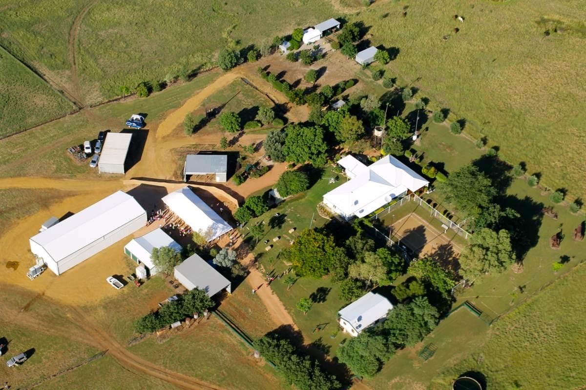 An aerial shot of the Catumnal property